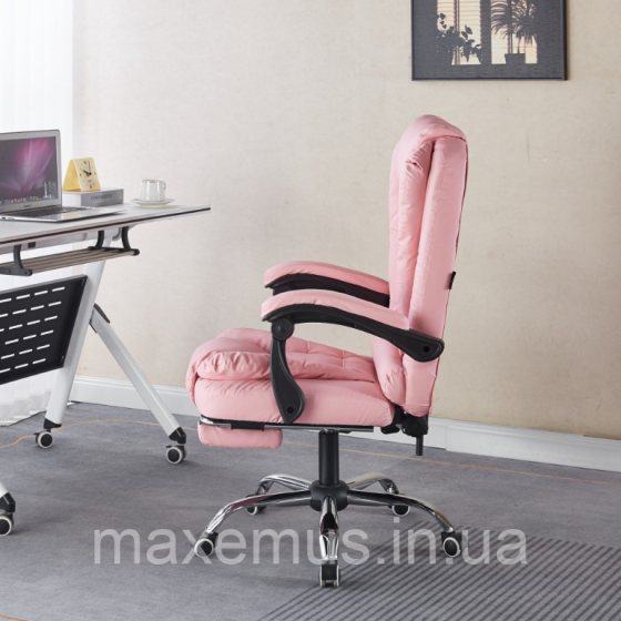 Кресло Bonro B 6 0 7 1 офисное с функцией массажа и выдвижной подставкой для ног кресло компьютерное розовый цвет Мостиска