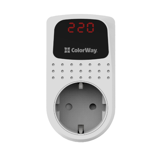 Реле напруги 16А 3680W 150V-210V/230V-280V білий DS2 ColorWay Житомир