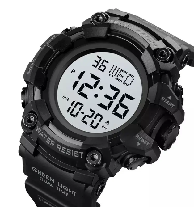 Тактичний чоловічий годинник Skmei 1968 Чорний з білим циферблатом Вінниця - фото 2