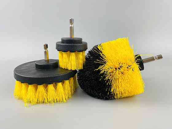 Набір щіток-насадок нейлон на шурупокрут, дриль, (3 шт.), для чищення авто Мукачево