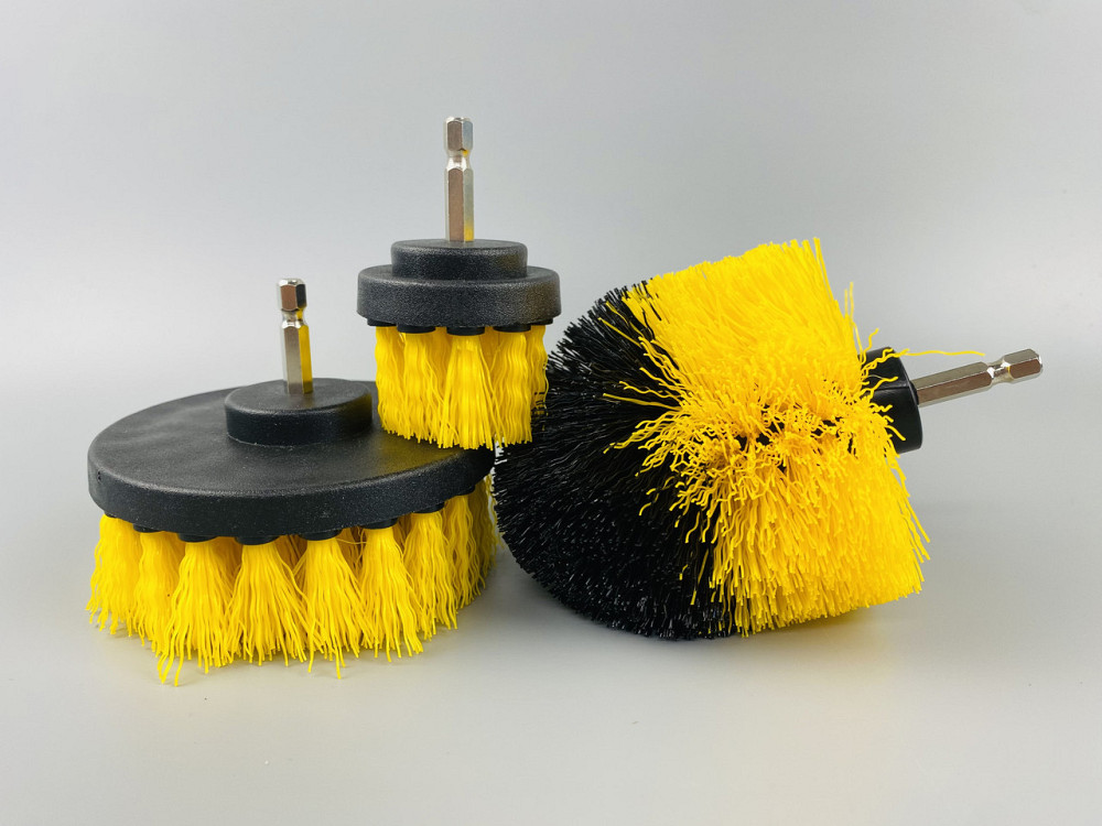Набір щіток-насадок нейлон на шурупокрут, дриль, (3 шт.), для чищення авто Мукачево - фото 1