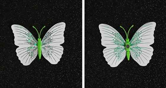 Набор декоративных бабочек с блестками 12 штук бело-зеленый Киев