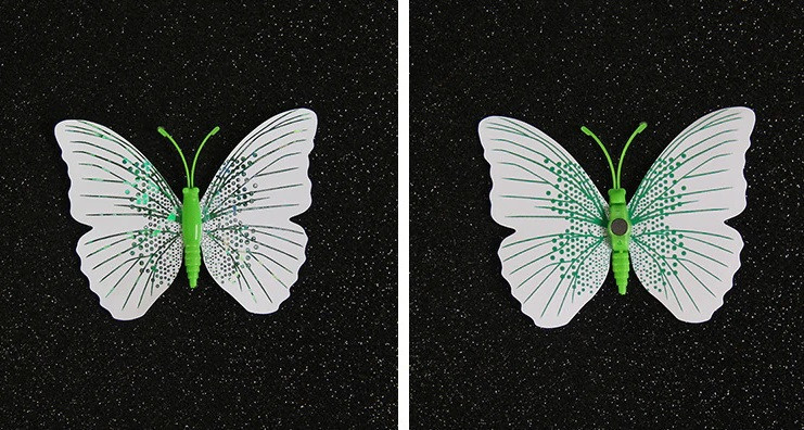 Набор декоративных бабочек с блестками 12 штук бело-зеленый Киев - изображение 3