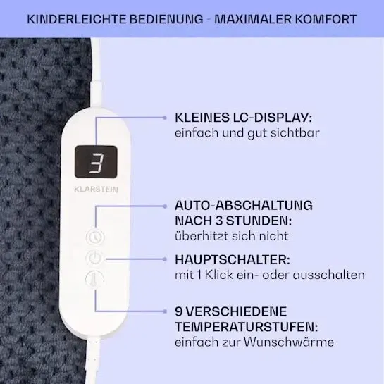 Ковдра електрична KLARSTEIN Watson Deluxe XL 160 Вт (10045253) Дніпро - фото 2