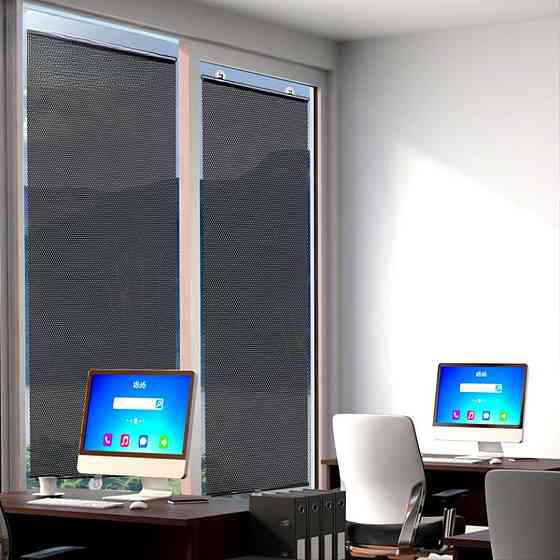 Сонцезахисна рулонна шторка на вікно 125х50см,Чорний SBR Київ