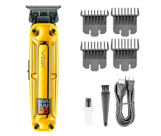 Аккумуляторная машинка для стрижки VGR V-904 GOLD, 4 насадки, 2000 mAh, LED дисплей Коломыя
