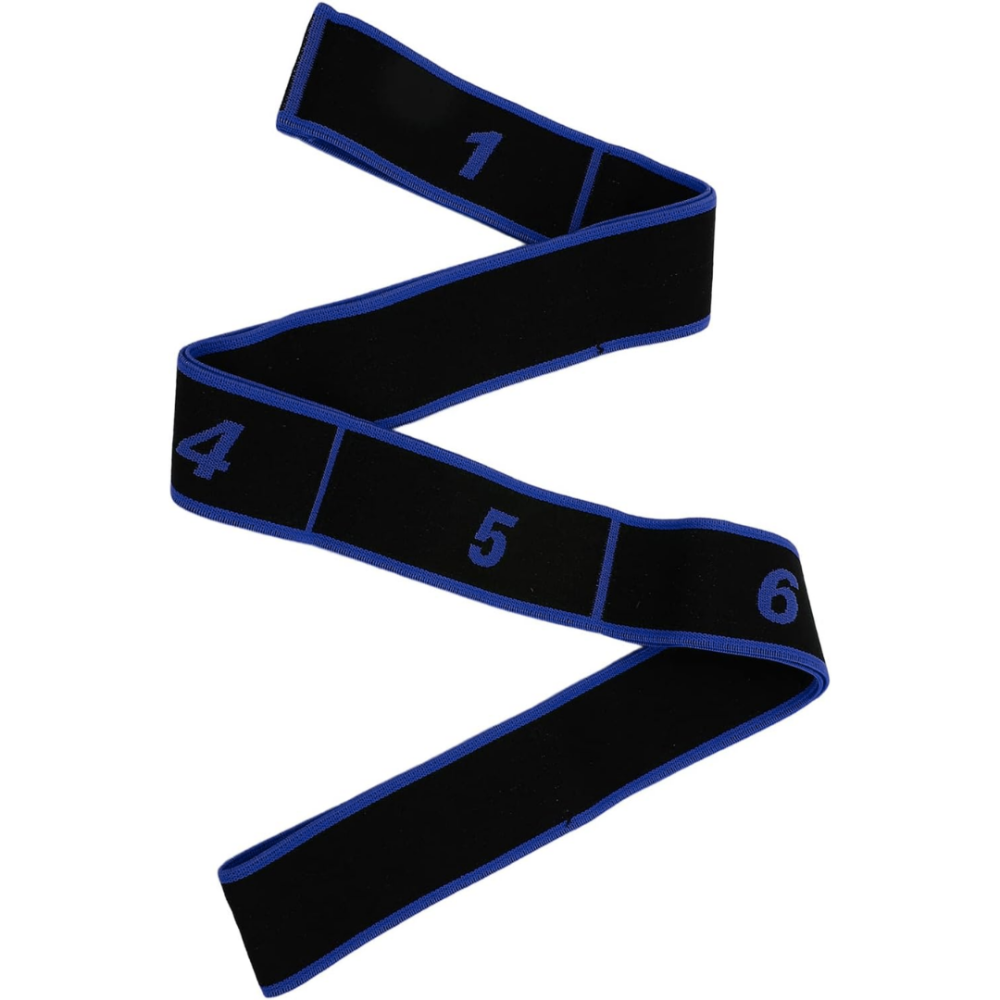 Резинка для фітнесу з петлями Queenfit 86,5 х 4см чорно-блакитна Киев - изображение 4