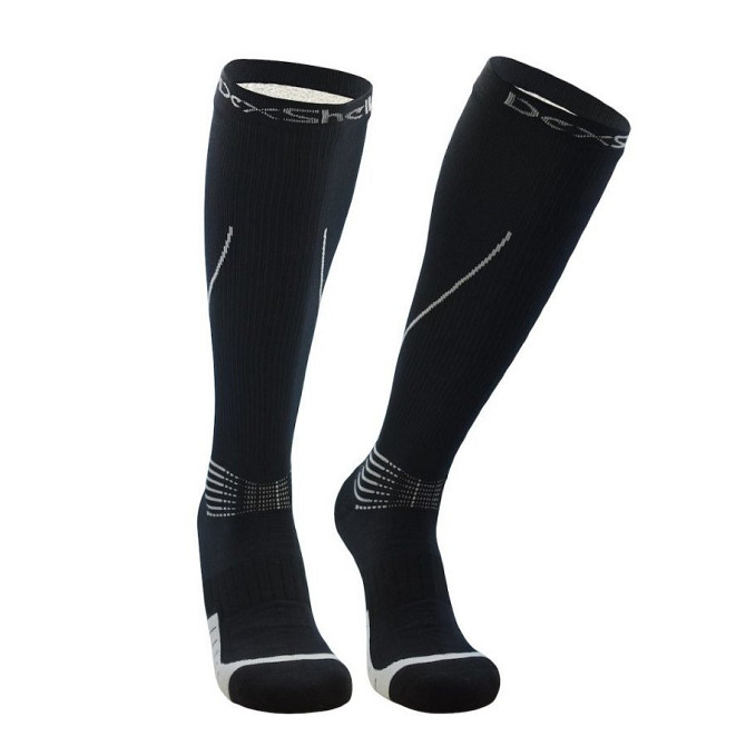 Высокие водонепроницаемые носки Dexshell Compression Mudder (Черные с серым) S Винница - изображение 1