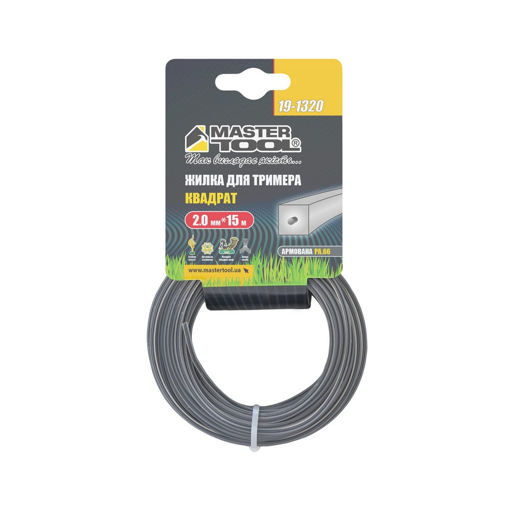 MASTERTOOL Жилка для тримера MASTERTOOL КВАДРАТ АРМОВАНИЙ 2,00 мм 15 м 19-1320 Киев - изображение 2