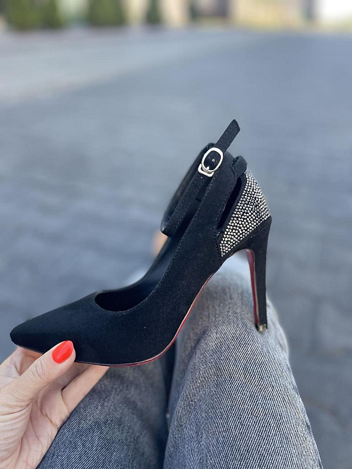 Туфлі жіночі LENA MELIANI чорні еко-замша каблук 10см 36р.37р.38р. (N47-E61138-1) Коломия - фото 3