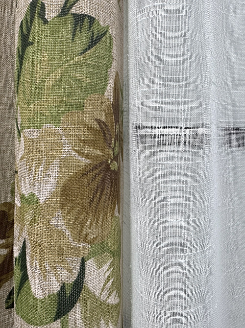 Комплект штор VR-Textil Лен Прованс 200х270 2шт и Тюль 500х270 2081ш-115т Бежевый с коричневым и белым 71-216/6 Киев - изображение 6