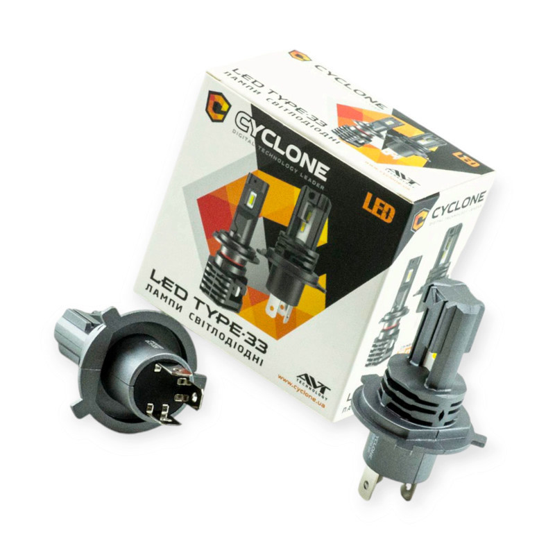 Автолампа LED H4 12V Type 33 12W 5000K 4800L радіатор Мукачево - фото 1