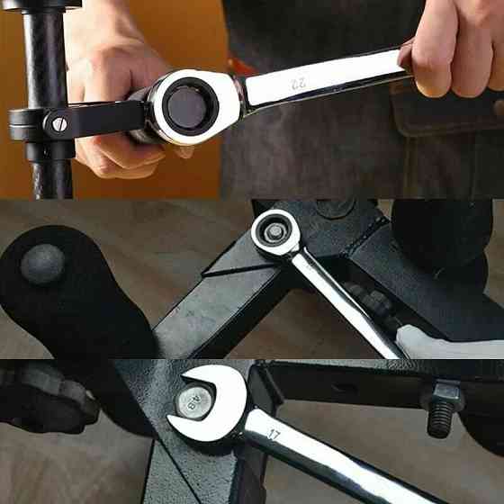 Набір рожково-накидних комбінованих ключів 12 шт, 8-19 мм гайкові для ремонту з тріскачкою з чохлом Кам'янець-Подільський