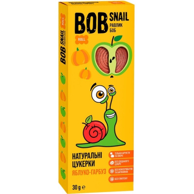 Цукерка Bob Snail Равлик Боб Яблучно-Гарбуз 30 г (4820162520255) Вінниця - фото 1
