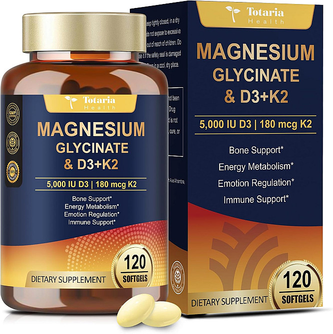 Magnesium Glycinate & D3 + K2 120 caps 120 serv Луцк - изображение 1