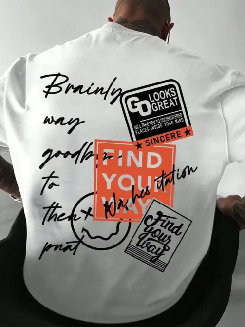 Футболка мужская с принтом  42 Белая 2664088948 Днепр - изображение 1