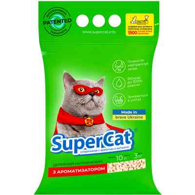Наповнювач для туалету Super Cat Деревний вбирний з ароматизатором 3 кг (5 л) (3551) Вінниця