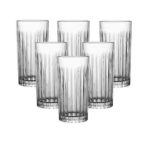 TS Kitchen Набір склянок скляних із 6 штук по 360 мл прозорий Київ