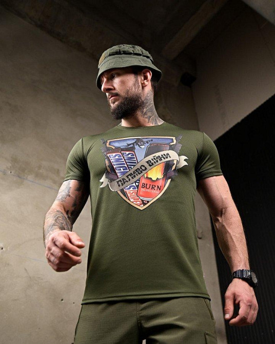 Тактична потовідвідна футболка Паливо oliva ПП7724 Одеса - фото 7