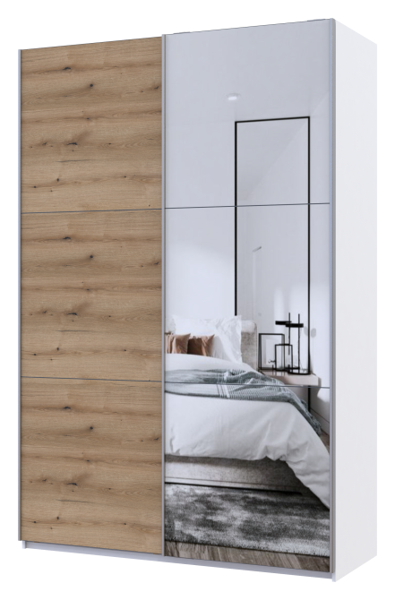 Шкаф-купе двухдверный Doros G-Caiser 160х60х240 см Белый/Дуб евок/1 Зеркало (DRS-011021) Львов - изображение 2