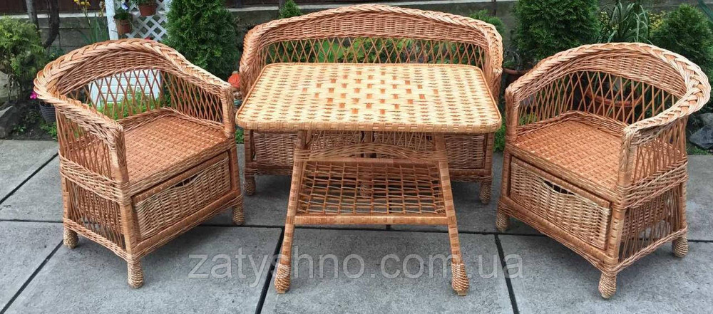 Плетеная мебель с шуфлядами|  Комплект плетеной мебели с журнальным столом  | мебель из лозы с низко Киев - изображение 4