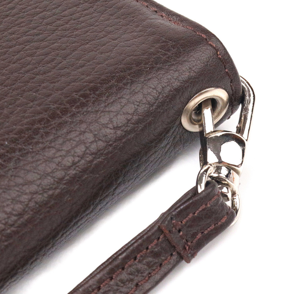 Практичний гаманець для жінок із натуральної зернистої шкіри CANPELLINI 21617 Коричневий Київ - фото 5