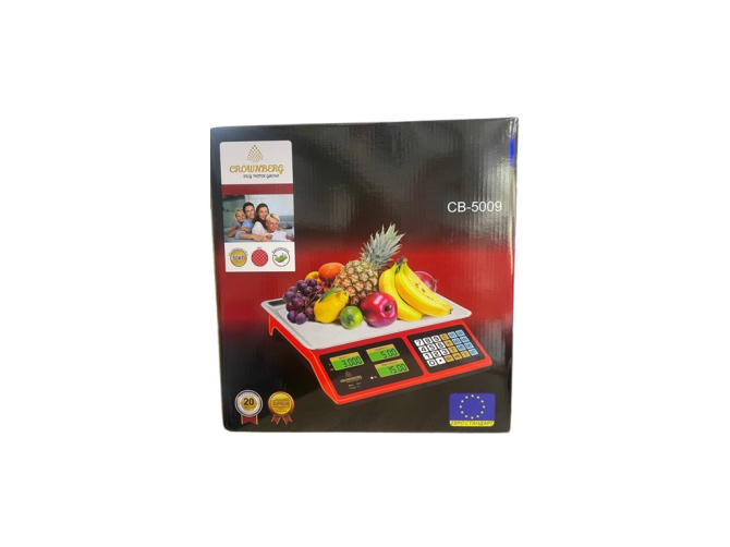 Торговельні електронні ваги Crownberg CB-5009 до 50 кг, платформа 24×35 см, точність 2 г, червоні Київ - фото 5