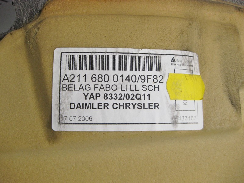 Mercedes-Benz  A2116800140 9F82 Килим салону чорний у ногах водія E-Class W211 Одесса - изображение 5