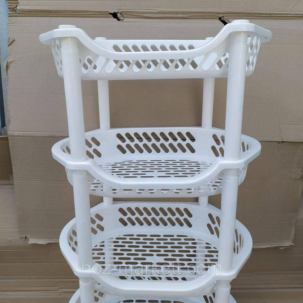 Пілочка етажерка пластикова для ванної та кухні (біла) Харків - фото 3