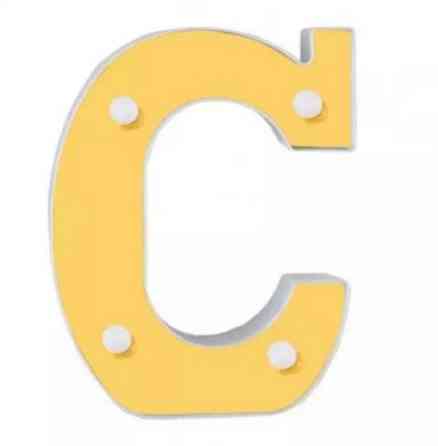 Объемная буква C led маленькая 16 на 14 см золотистый Киев