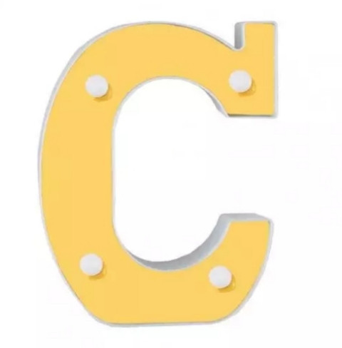 Об'ємна літера С led маленька 16 на 14 см золотистий Київ - фото 2