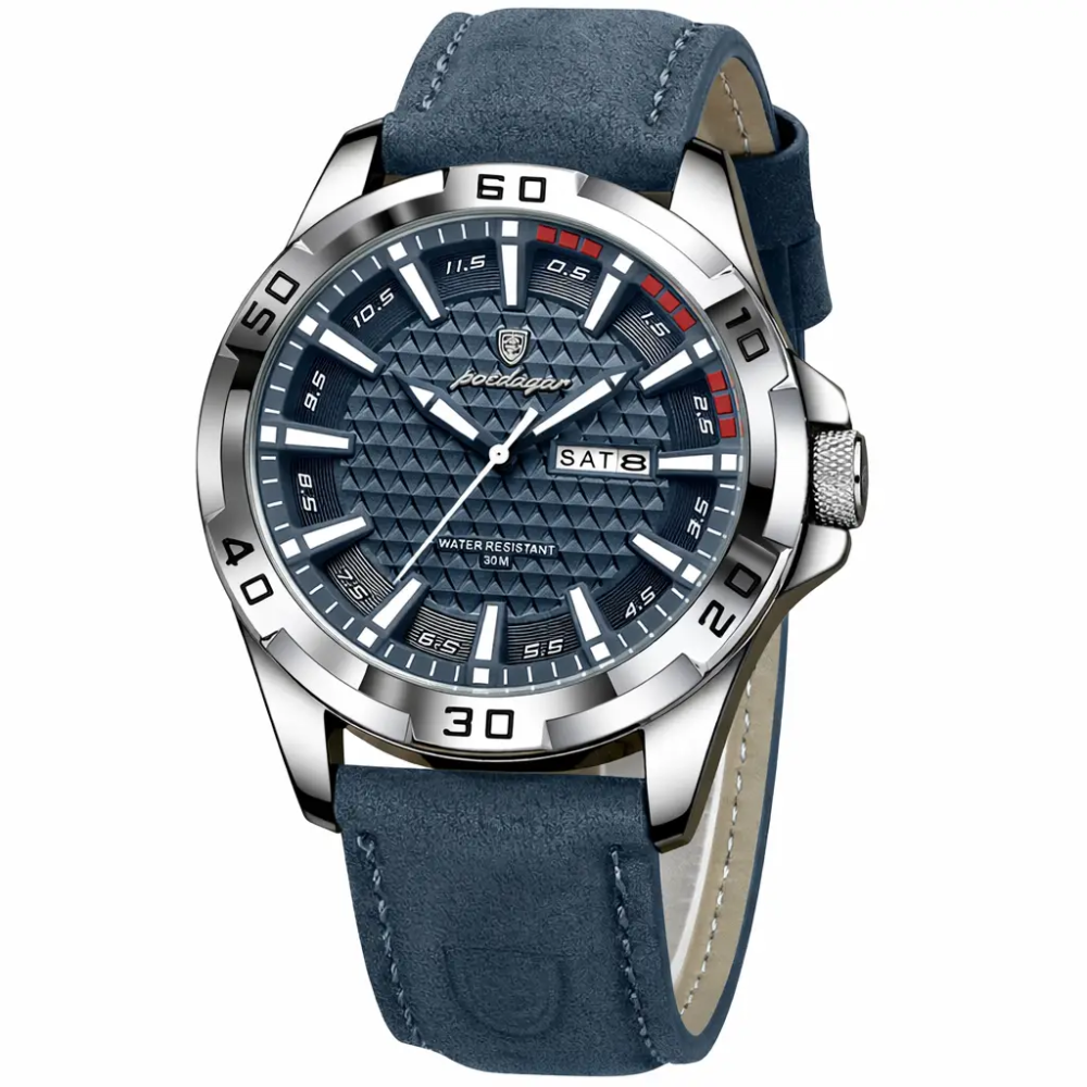 Часы мужские наручные кварцевые Poedagar Gambit Синий Винница - изображение 1