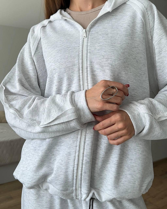 Женский прогулочный костюм двойка: кофта и штаны трехнить петля 100% хлопок Меланж Одесса - изображение 9