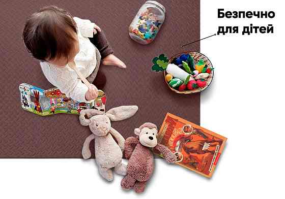 Татамі мат EasyFit SwallowTail 4 шт (60х60х1 см) пазл хвіст ластівки коричневий Коломия