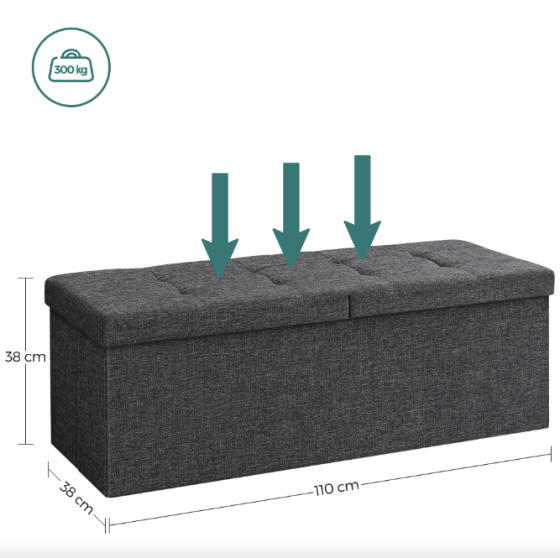 Банкетка-пуф Leobert Kors з місцем зберігання темно-сірий Київ