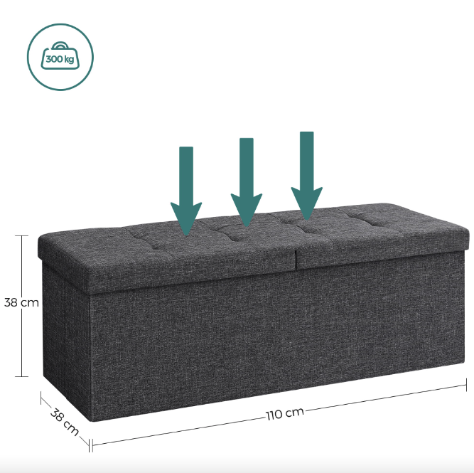Банкетка-пуф Leobert Kors з місцем зберігання темно-сірий Київ - фото 3