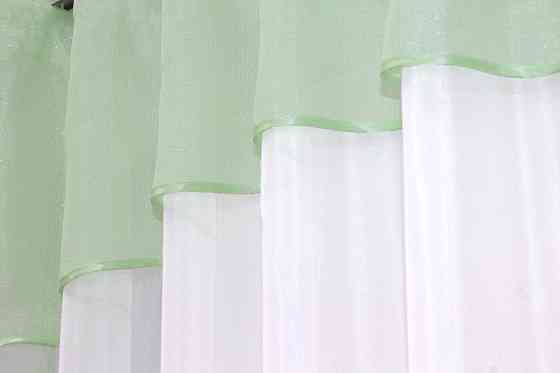 Кухонная гардина VR-Textil № 036к арка белый с салатовым 270х170 см (52-0514) Киев