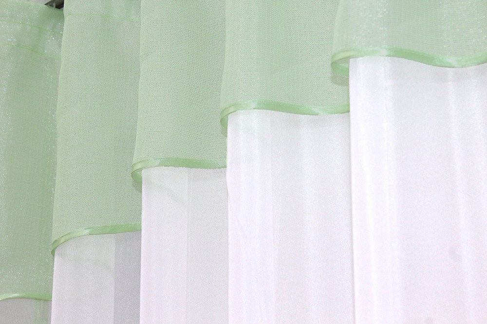 Кухонная гардина VR-Textil № 036к арка белый с салатовым 270х170 см (52-0514) Киев - изображение 3