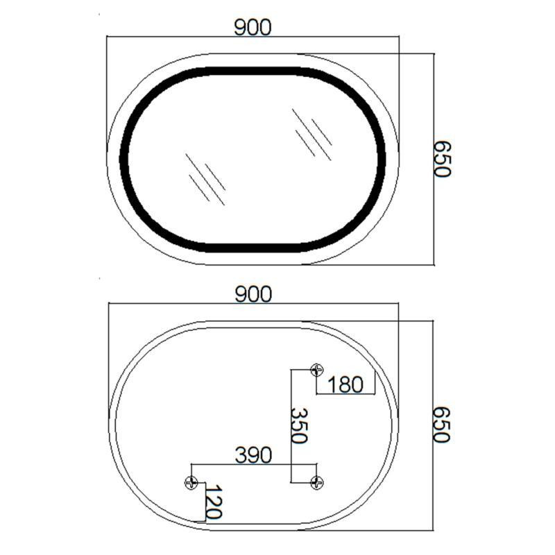 Зеркало настенное овальное сенсорное Qtap Gemini 650х900 с LED-подсветкой Touch, с антизапотеванием с диммером Харьков - изображение 2