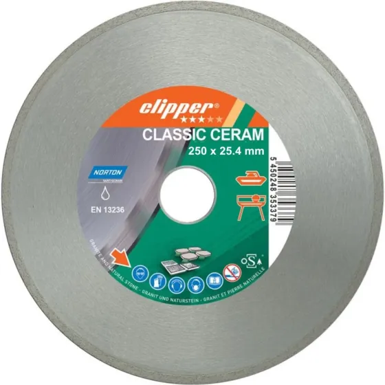 Диск алмазний по кераміці NORTON CLIPPER CLA CERAM 250 x 25,4 мм (70V025) Коломия