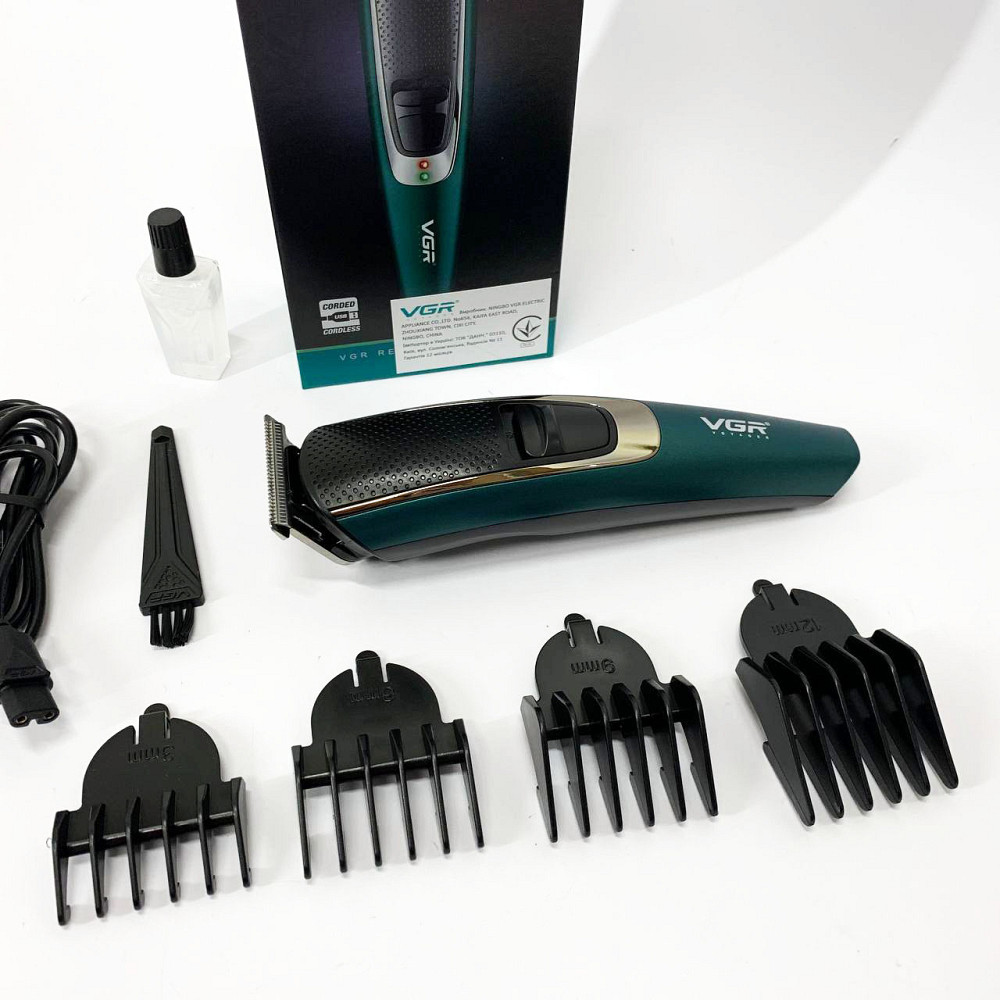 Набір для стрижки волосся на акумуляторі VGR V-176, Електромашинка для волосся, Тример бездротовий WI-90 Львів - фото 3
