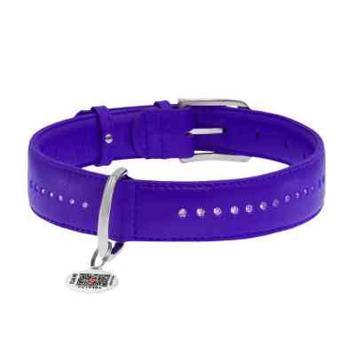 Ошейник для животных WAUDOG Glamour с QR-паспортом, двойной Ш 15 мм Д 27-36 см фиолетовый (38749) Винница