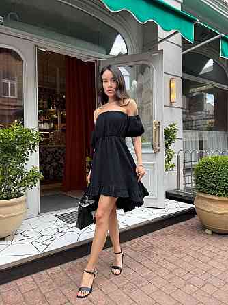 Жіноча легка романтична сукня з відкритими плечами муслін Одеса