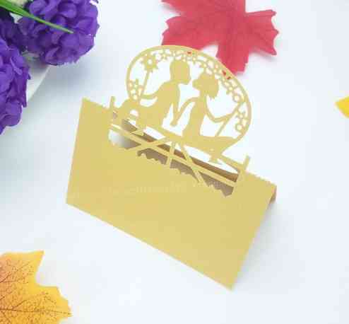 Рассадочные карточки на стол 10 штук 9 на 6 см золотистый Киев