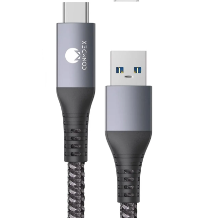 Кабель CONMDEX USB-A - USB-C 3.1 Gen 1 м, 10 Гбит/с, QC 3.0 до 3А, 18 Вт, 56 кОм, серый Киев