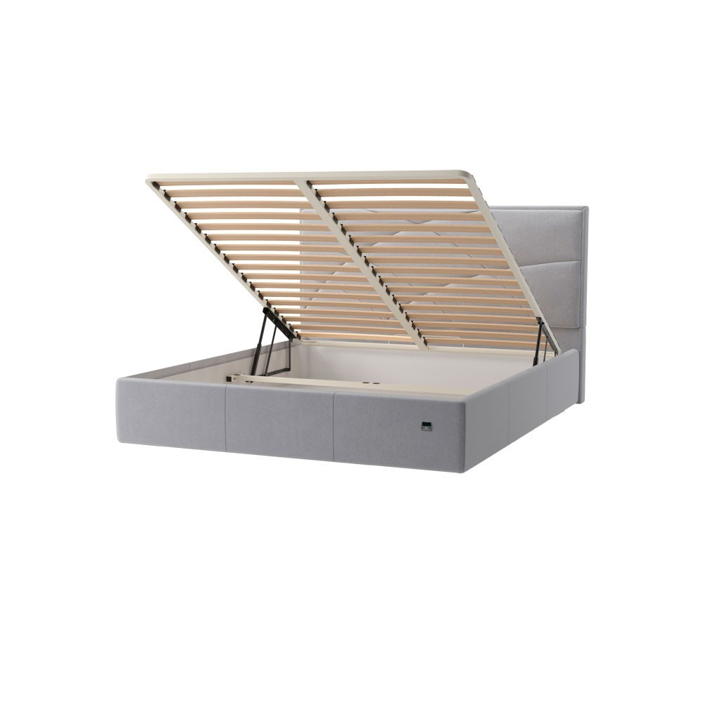 Кровать NettaDesign Eco Lounge Comfort с нишей для белья на ножках 160x190 светло-серый Киев - изображение 7