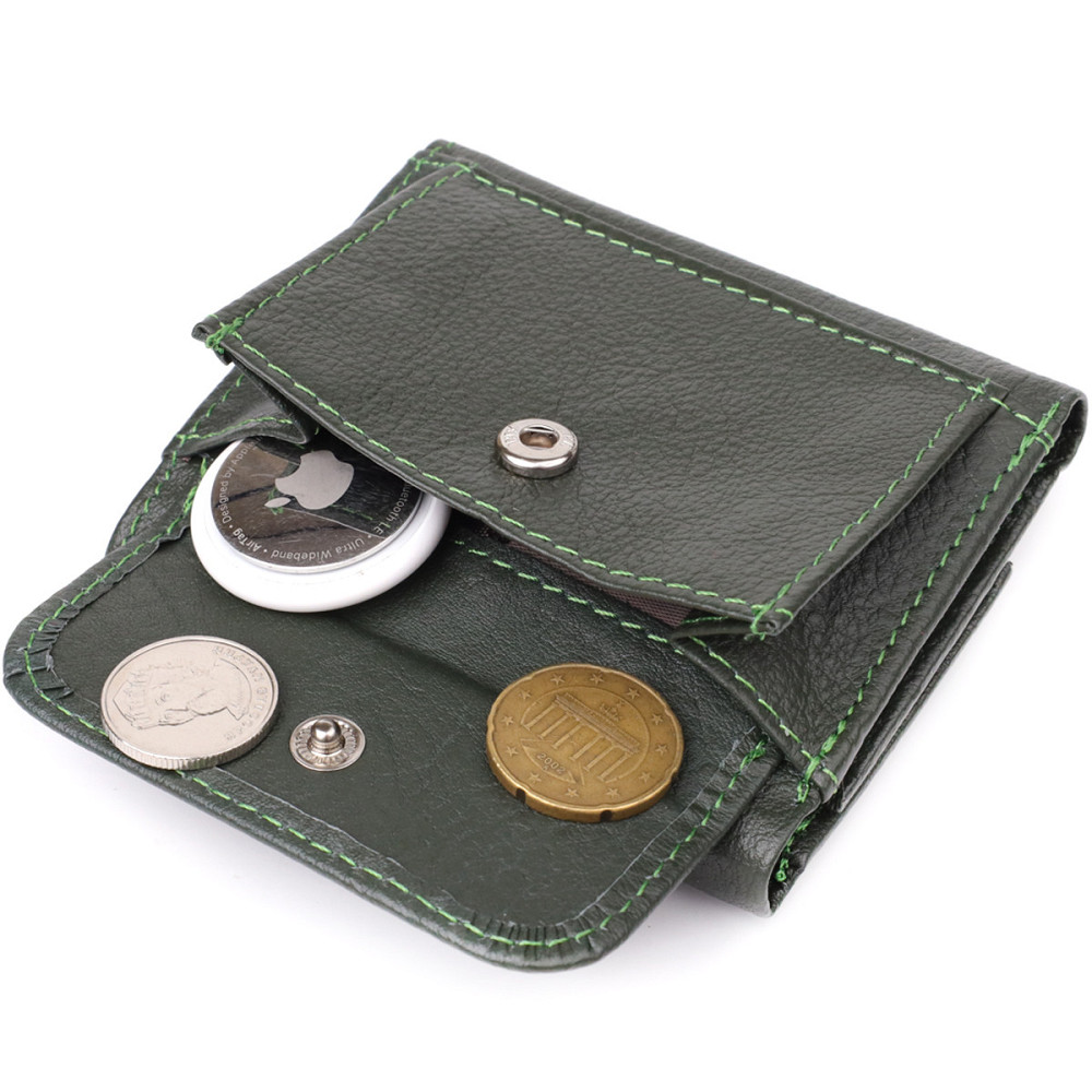 Женский миниатюрный кошелек из натуральной кожи ST Leather 23083 Зеленый Киев - изображение 4