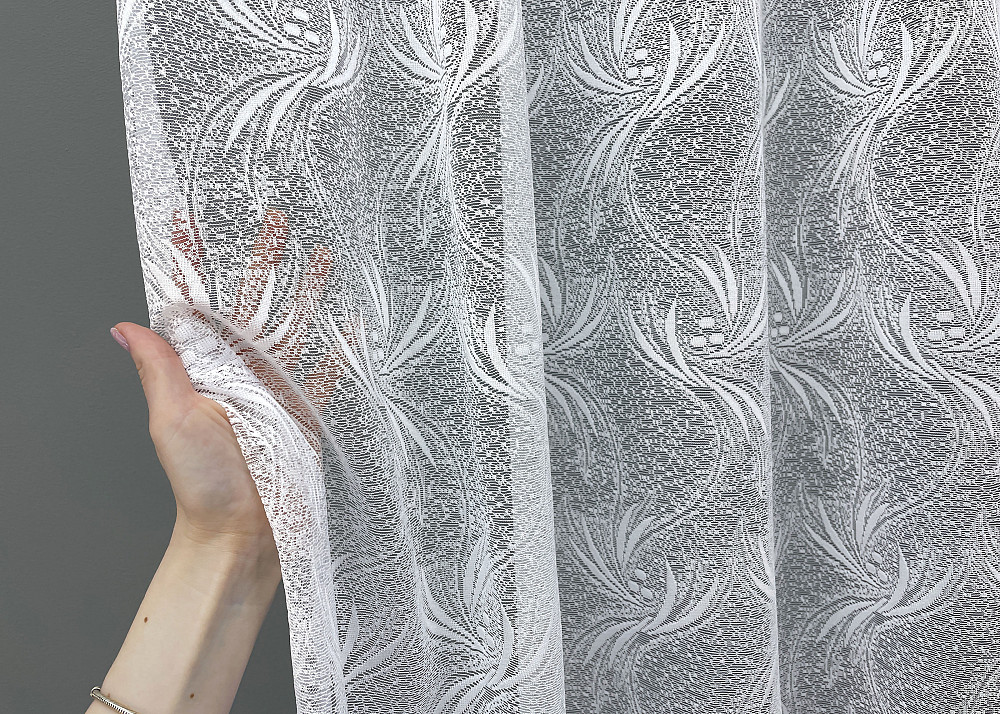 Тюль VR-Textil 644т Преміум Жакард з галстуком Білий 500х270 см (40-597) Київ - фото 5