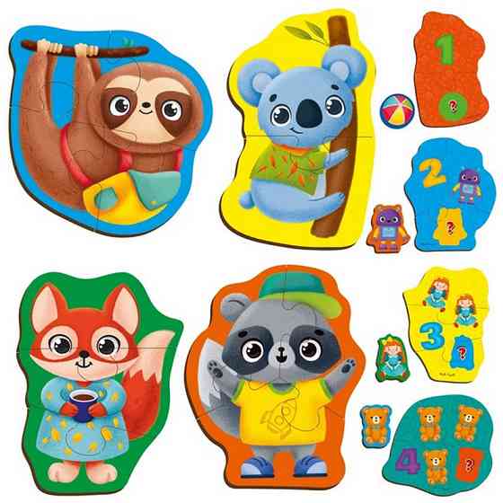 Детские развивающие картонные пазлы 