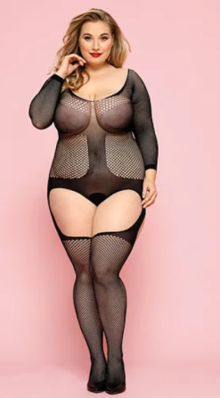 Боди-комбинезон с имитацией чулок XL/XXL (без доступа) Sex Aura Киев
